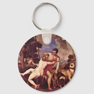 Venus And Adonis, By Tizian Key Ring