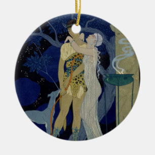 Venus and Adonis (colour litho) Ceramic Ornament