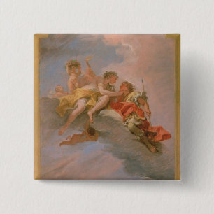 Venus and Adonis (oil on canvas) 15 Cm Square Badge