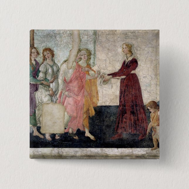 Venus and the Graces 15 Cm Square Badge (Front)