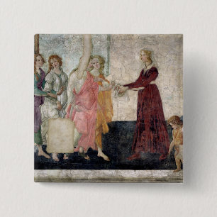 Venus and the Graces 15 Cm Square Badge