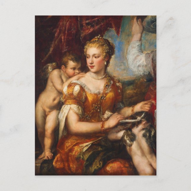 Venus Blindfolding Cupid Postcard (Front)
