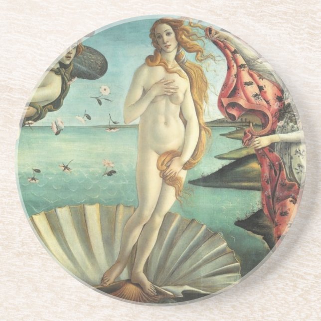Venus by Botticelli Sandstone Coaster (Front)