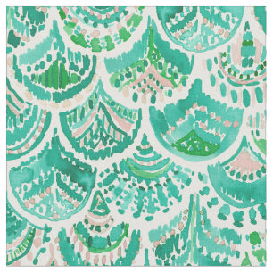 VENUS DE MER Green + Blush Mermaid Scales Fabric