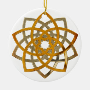 Venus Flower Duo - antique metal Ceramic Ornament