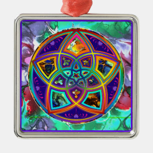 Venus Flower of Love fineART Flower Power / Square Metal Tree Decoration