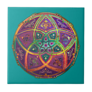 Venus Flower of Love fineART Oriental Antique Gold Ceramic Tile