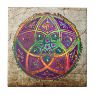 Venus Flower of Love fineART Oriental Antique Gold Tile