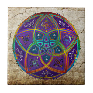 Venus Flower of Love fineART Oriental Antique lila Ceramic Tile