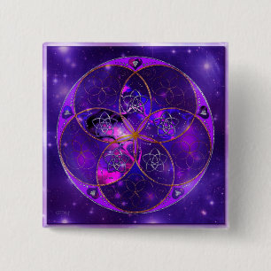 Venus Flower of Love fineART Universe 15 Cm Square Badge