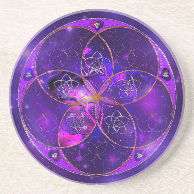 Venus Flower of Love fineART Universe Coaster (Front)