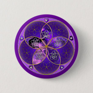 Venus Flower of Love fineART violet pink 6 Cm Round Badge