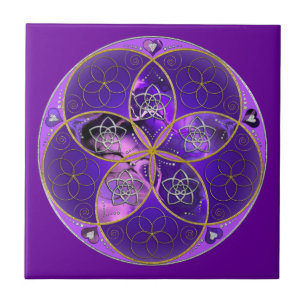Venus Flower of Love fineART violet pink Ceramic Tile