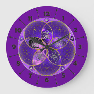 Venus Flower of Love fineART violet pink Large Clock