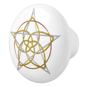 Venus Flower of love + Pentagram - TriColor Ceramic Knob