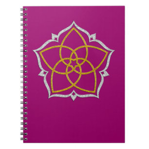 VENUS FLOWER / Venusblume Lotus GOLD SILVER Notebook