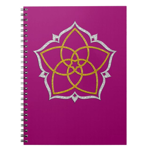VENUS FLOWER / Venusblume Lotus GOLD SILVER Notebook (Front)
