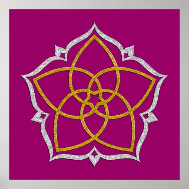 VENUS FLOWER / Venusblume Lotus GOLD SILVER Poster (Front)