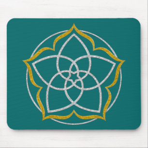 VENUS FLOWER / Venusblume Lotus SILVER GOLD Mouse Pad