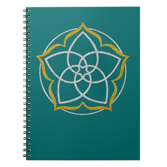 VENUS FLOWER / Venusblume Lotus SILVER GOLD Notebook (Front)