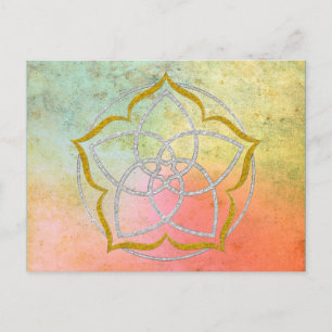 VENUS FLOWER / Venusblume Lotus SILVER GOLD Postcard