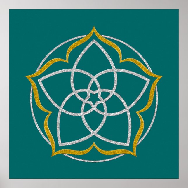 VENUS FLOWER / Venusblume Lotus SILVER GOLD Poster (Front)