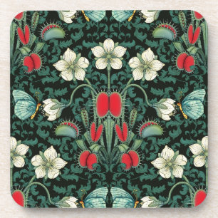 Venus Flytrap and Blue Butterfly Botanical Coaster