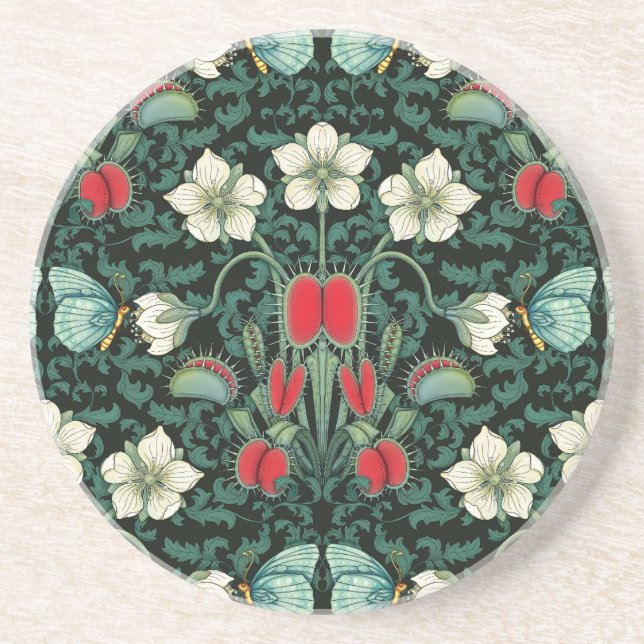 Venus Flytrap and Blue Butterfly Coaster (Front)