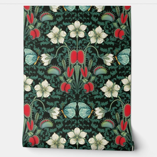 Venus Flytrap and Butterfly Wallpaper (Unrolling)