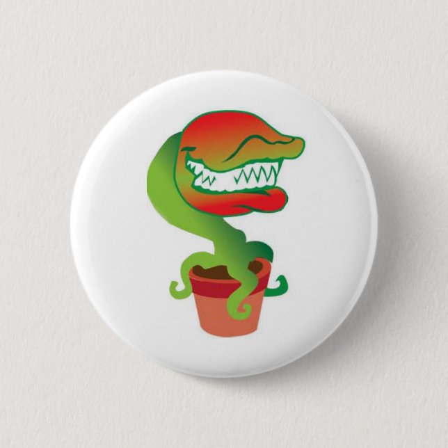 Venus Flytrap Cartoon button (Front)
