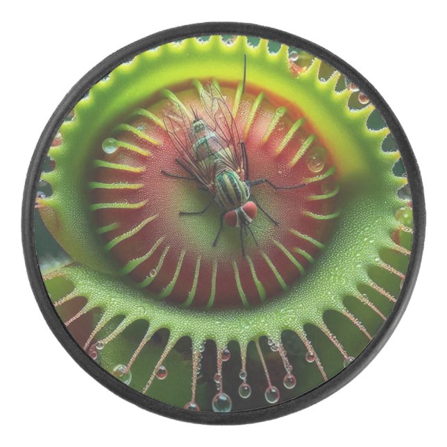 Venus Flytrap Floral Bold Fun Whimsical  Hockey Puck (Front)