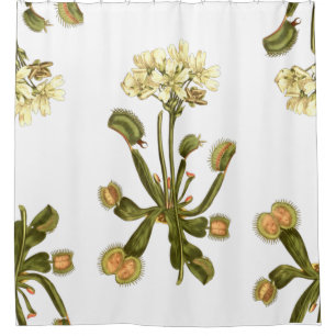 venus flytrap floral flowers shower curtain