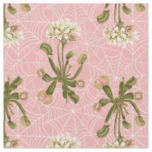 venus flytrap floral spider web fabric
