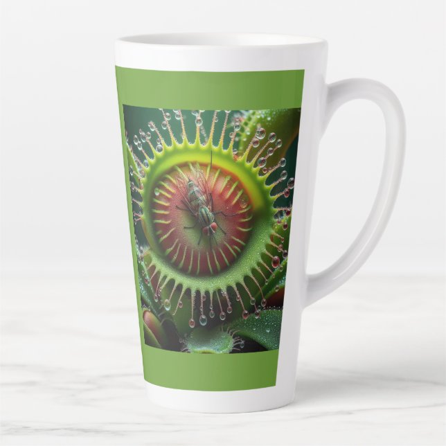 Venus Flytrap Floral Whimsical Bold Latte Mug (Right)