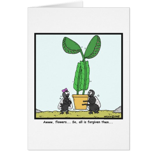 Venus flytrap: Fly cartoon Card