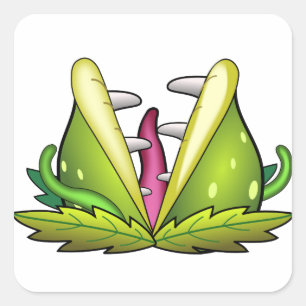 venus flytrap monster square sticker