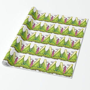 venus flytrap monster wrapping paper