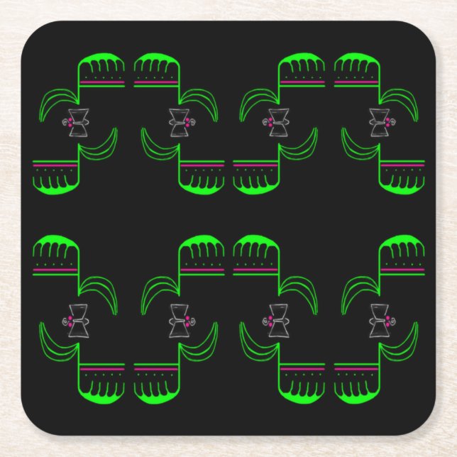 Venus Flytrap Pattern Paper Coaster (Front)