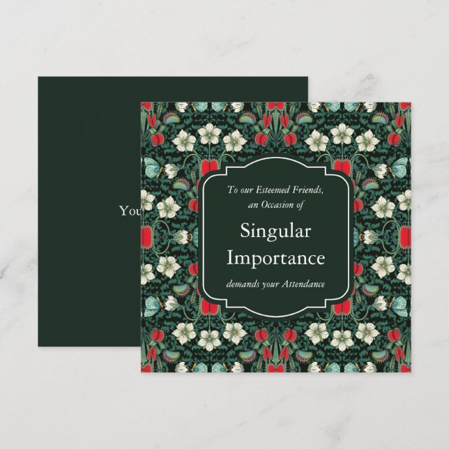 Venus Flytrap Victorian Gothic Square Card (Front/Back)