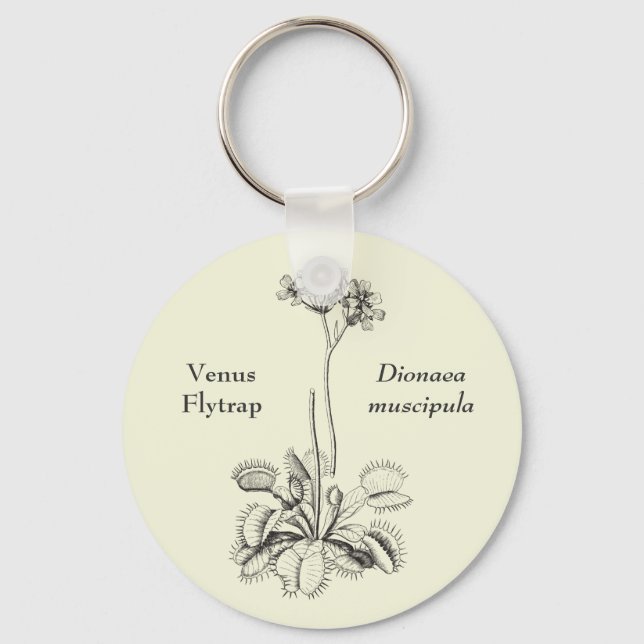 Venus Flytrap Vintage Floral Key Ring (Front)