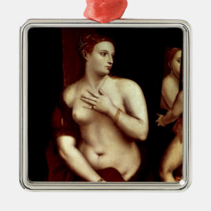 Venus in Front of the Mirror Metal Ornament