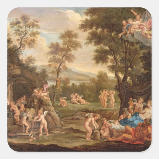Venus in Vulcan's Forge, 18th century Square Sticker (Front)