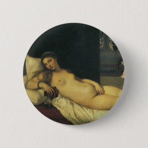 Venus of Urbino by Titian, Renaissance Art 6 Cm Round Badge