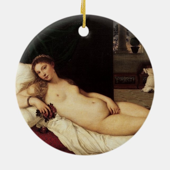 Venus of Urbino Titian 1538 Venice Ceramic Ornament (Back)