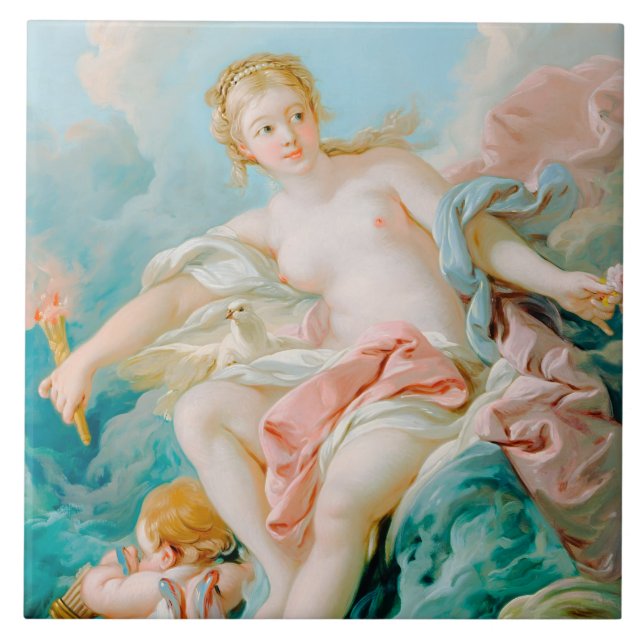 Venus on the Waves by François Boucher  Ceramic Tile (Front)