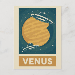 Venus Retro Galaxy UFO Postcard