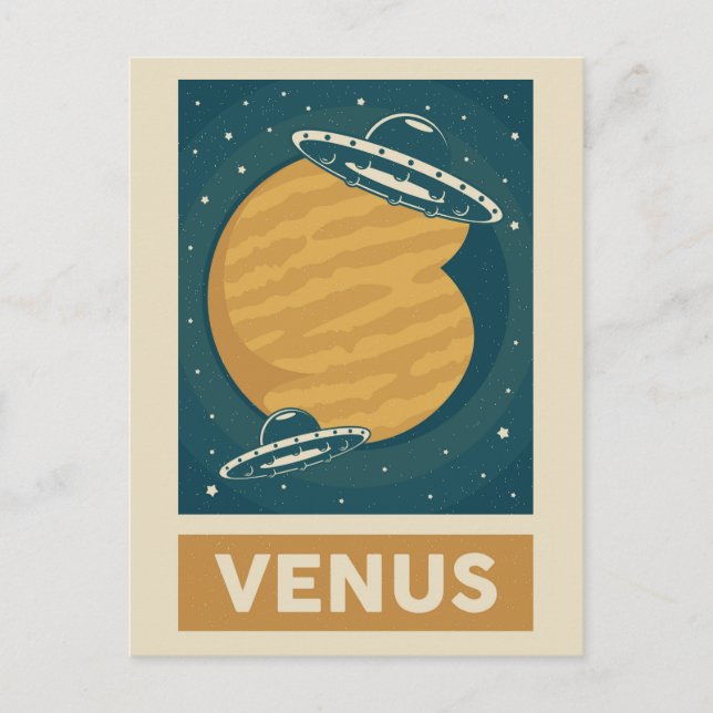 Venus Retro Galaxy UFO Postcard (Front)