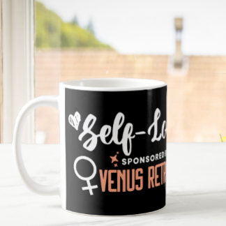 Venus Retrograde Typography Monogram Black Coffee Mug