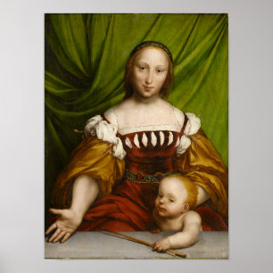 Venus with Cupid, 1526-28 (oil on limewood) Poster