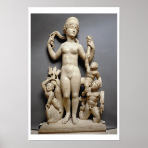 Venus with putti, a triton and a dolphin, Roman, 4 Poster